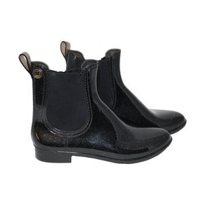 M Missoni Black Gold Sparkle Chelsea Rainboots